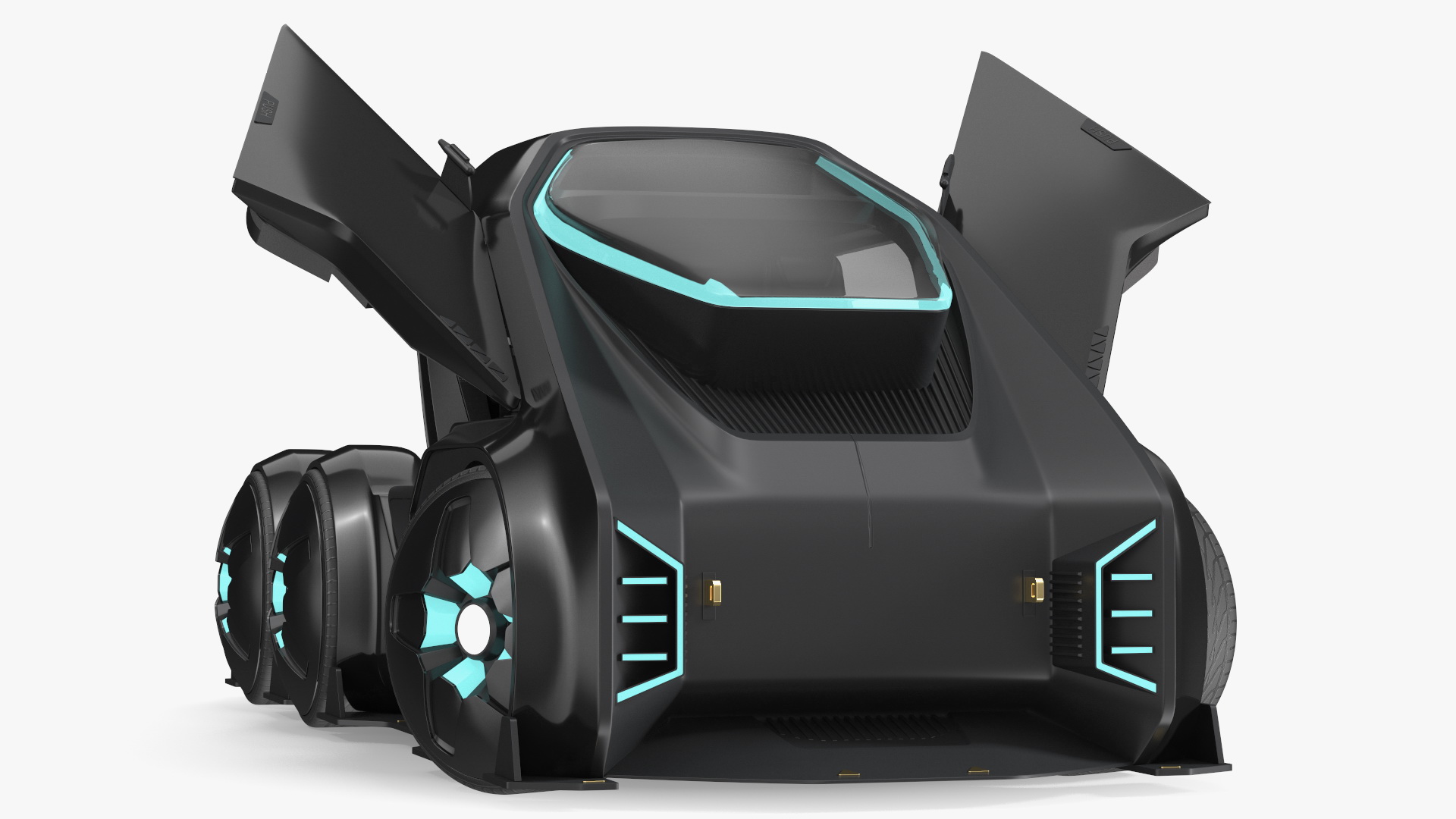 3D model Fantastic Hi-Tech Truck Black Rigged for Cinema 4D