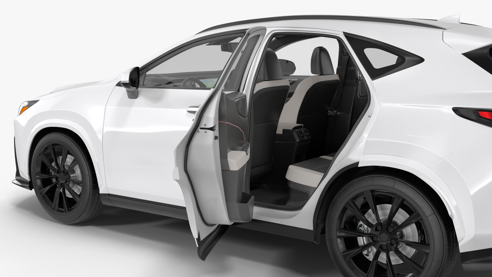 3D Hybrid SUV Car White Rigged for Maya