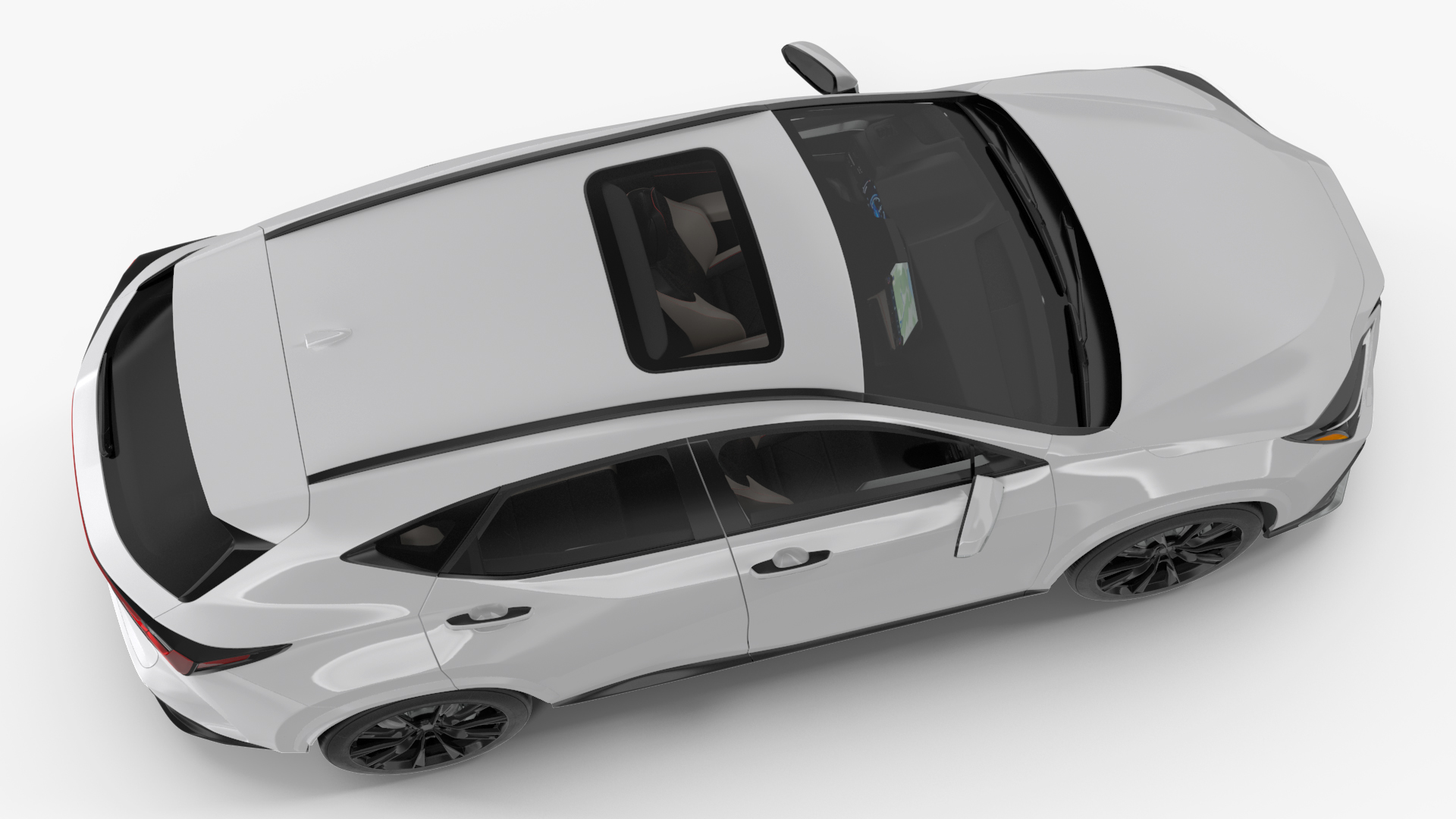 3D Hybrid SUV Car White Rigged for Maya