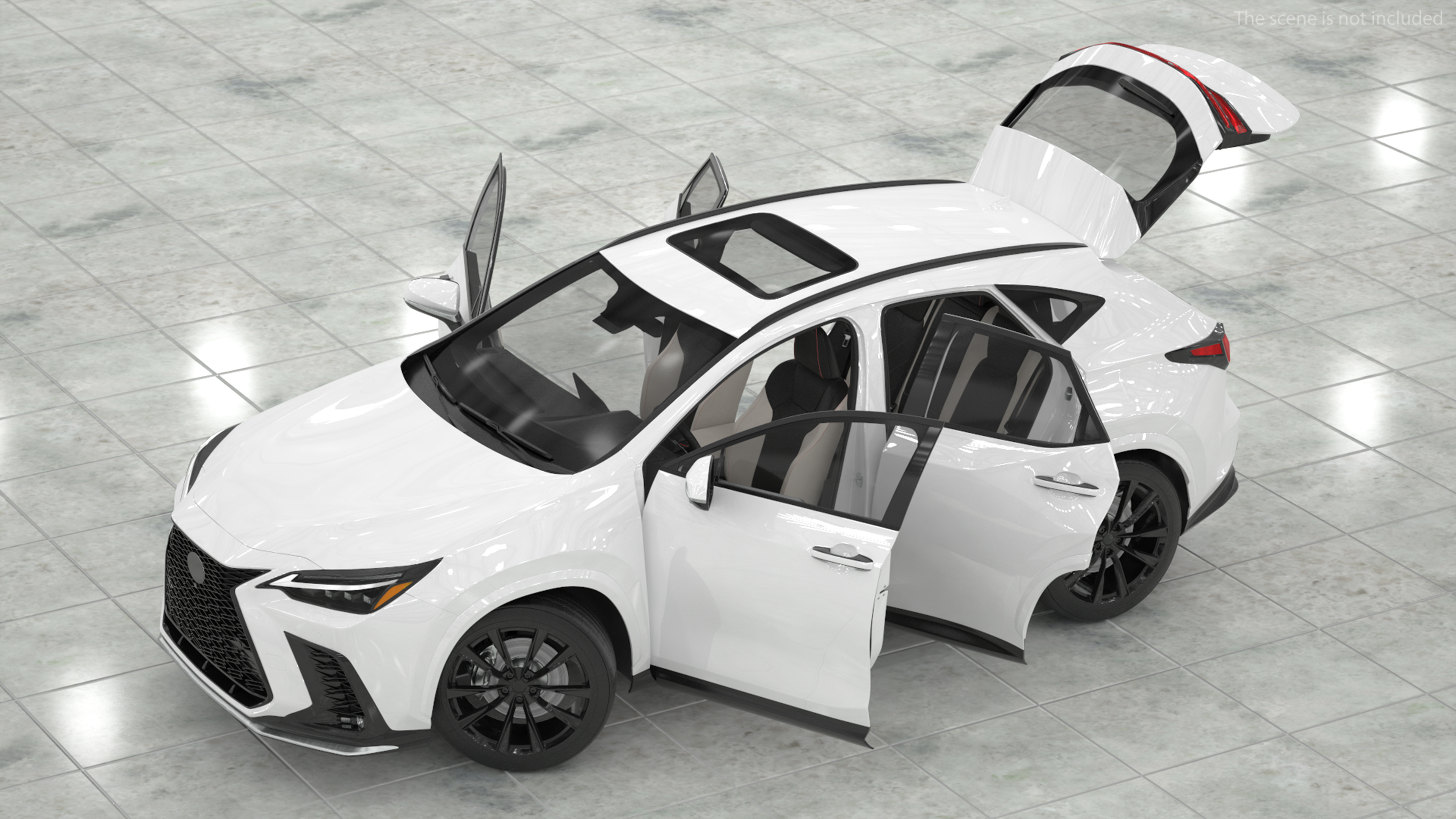 3D Hybrid SUV Car White Rigged for Maya