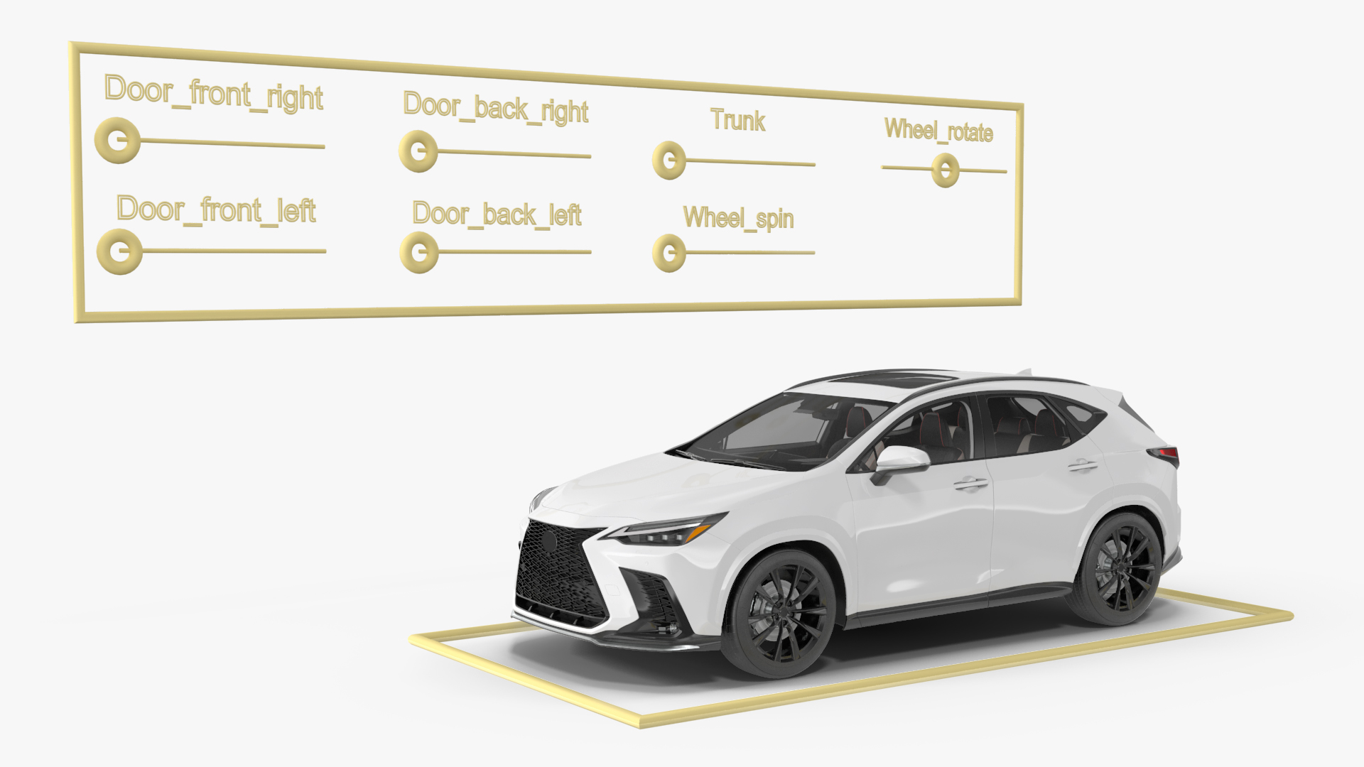 3D Hybrid SUV Car White Rigged for Maya