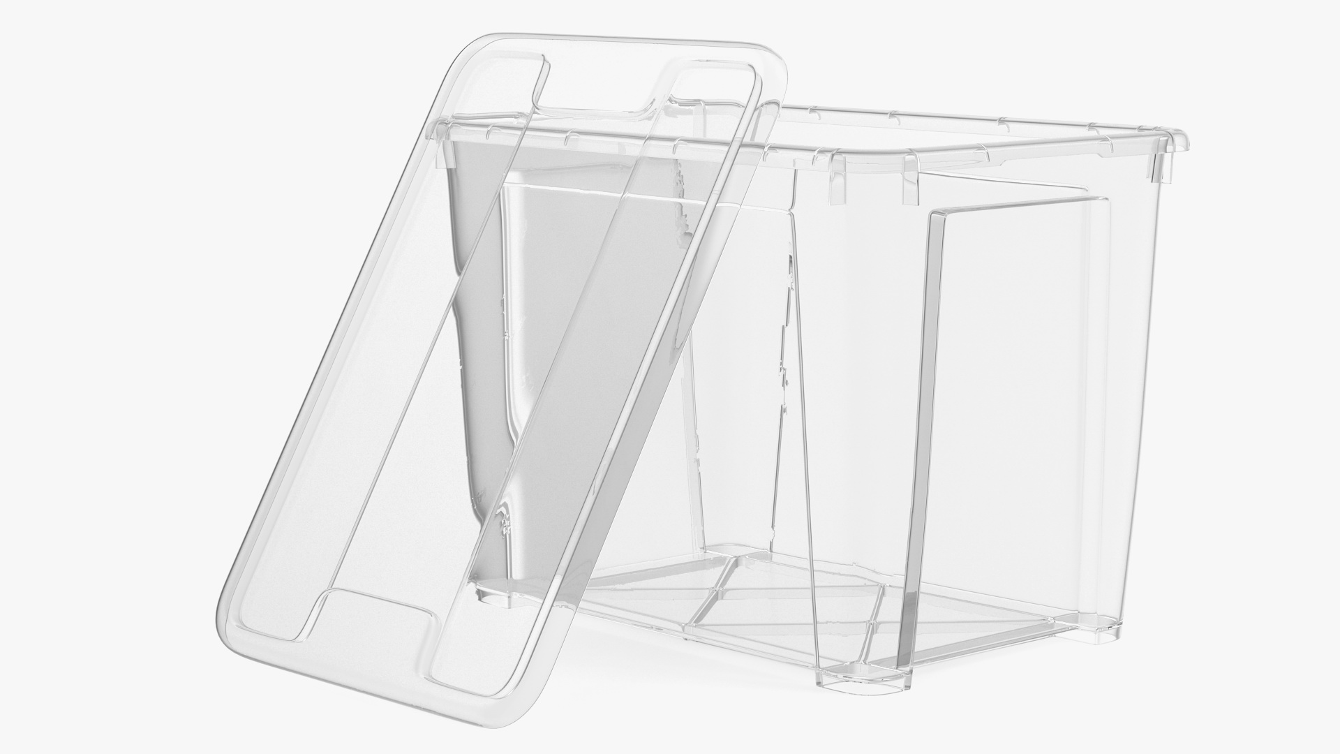 Large Transparent Plastic Container with Lid 3D model