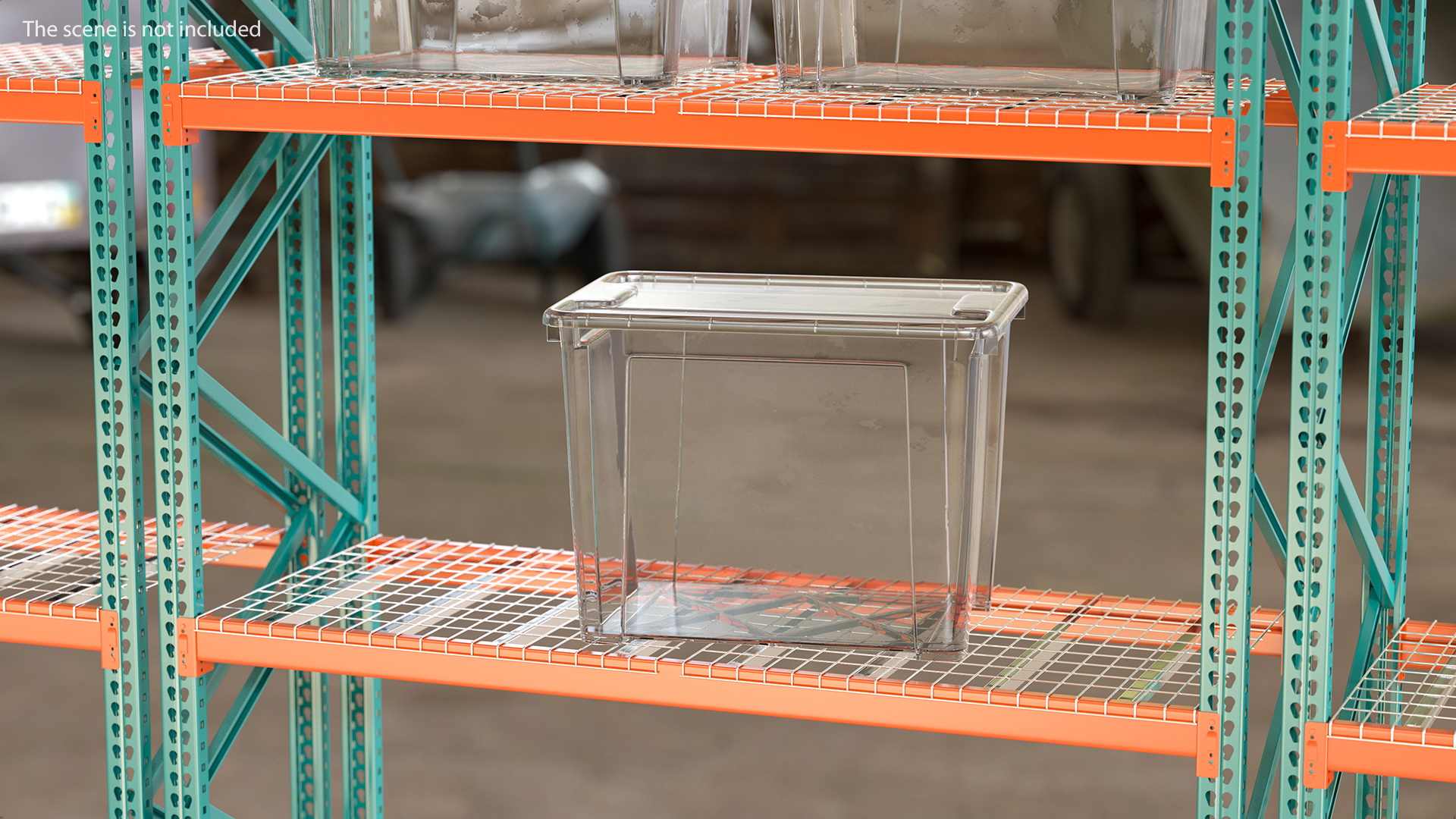 Large Transparent Plastic Container with Lid 3D model
