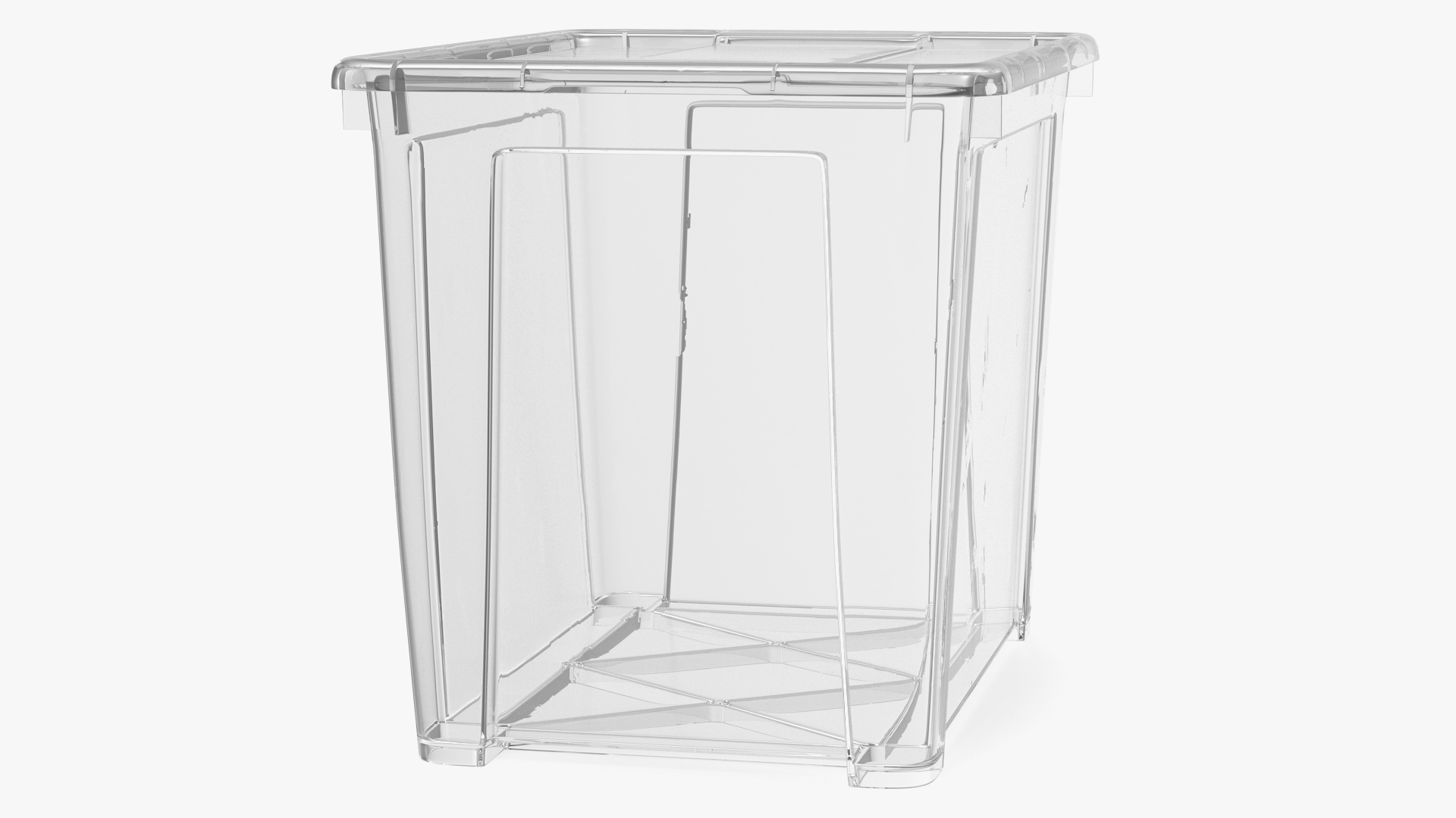 Large Transparent Plastic Container with Lid 3D model
