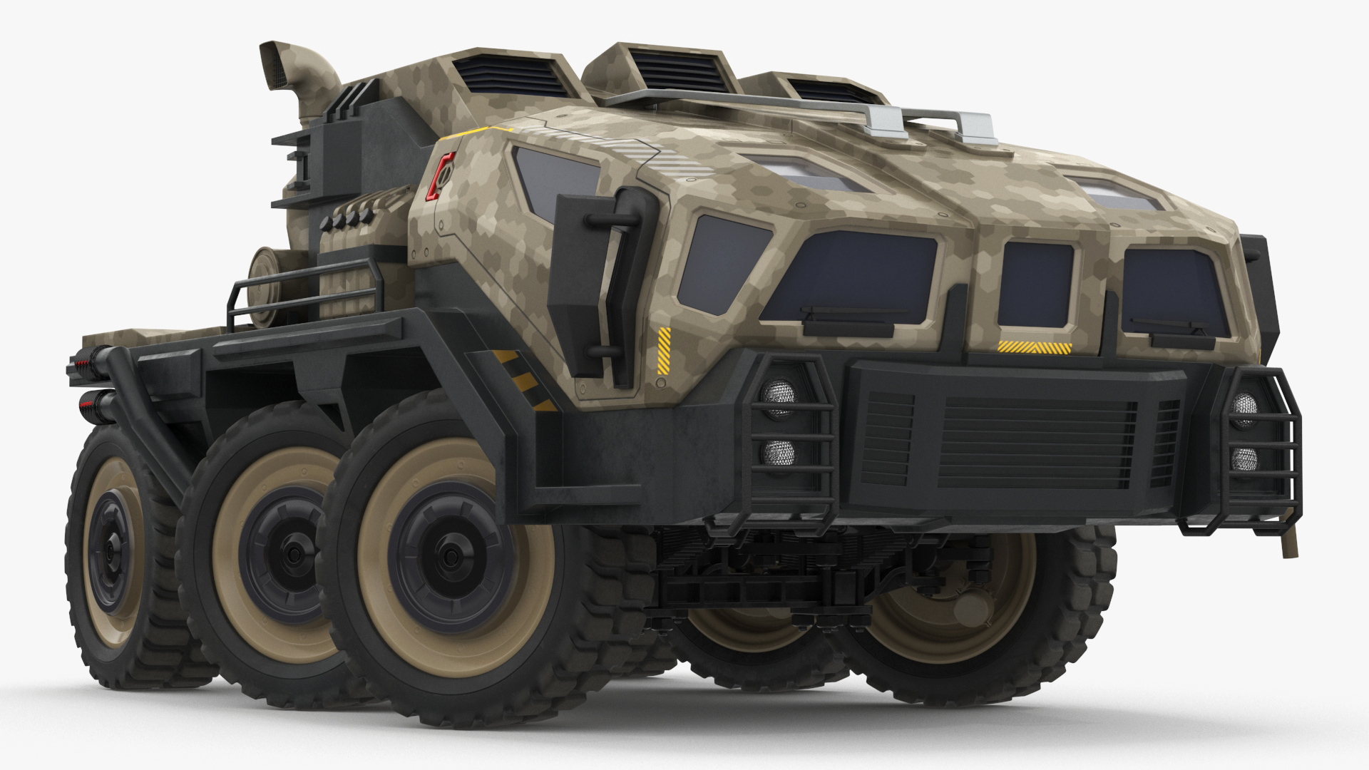 Futuristic Military Rocket Launcher Truck Rigged for Maya 3D