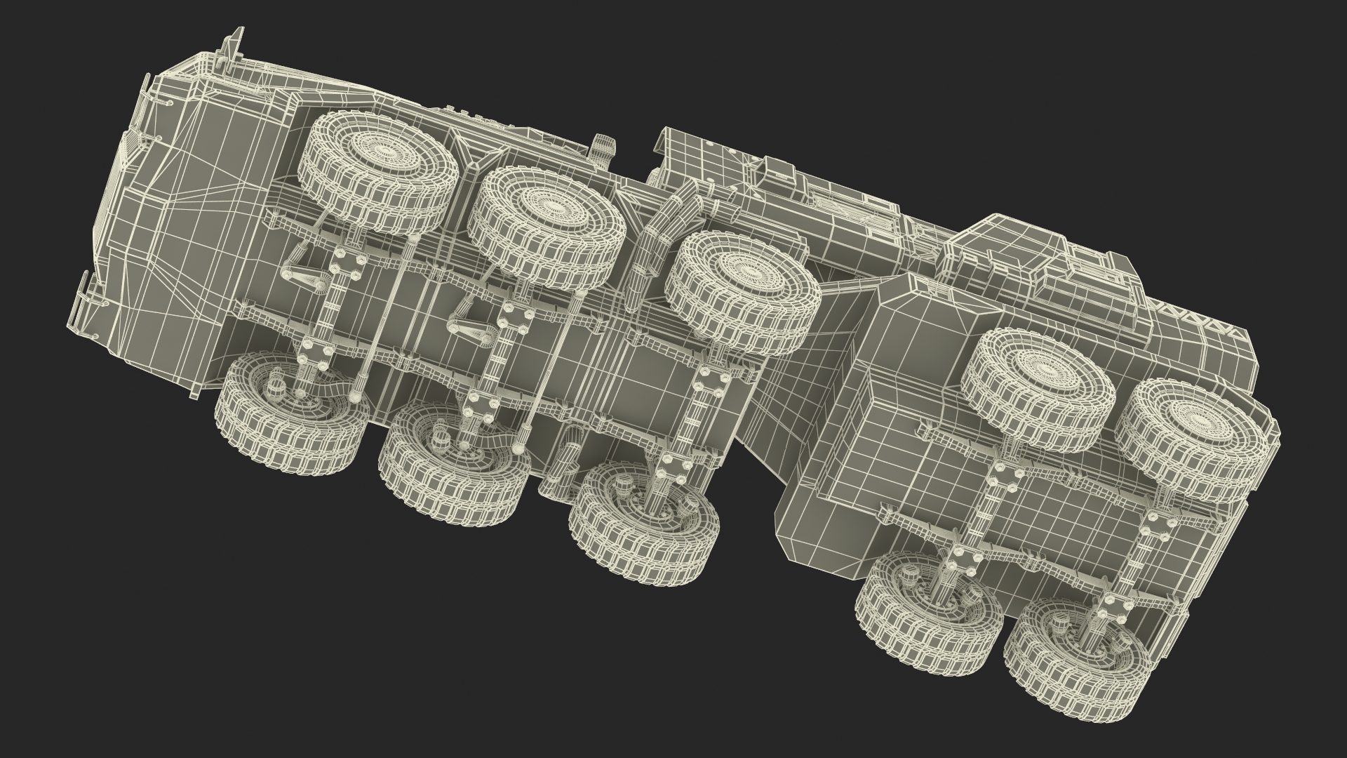 Futuristic Military Rocket Launcher Truck Rigged for Maya 3D