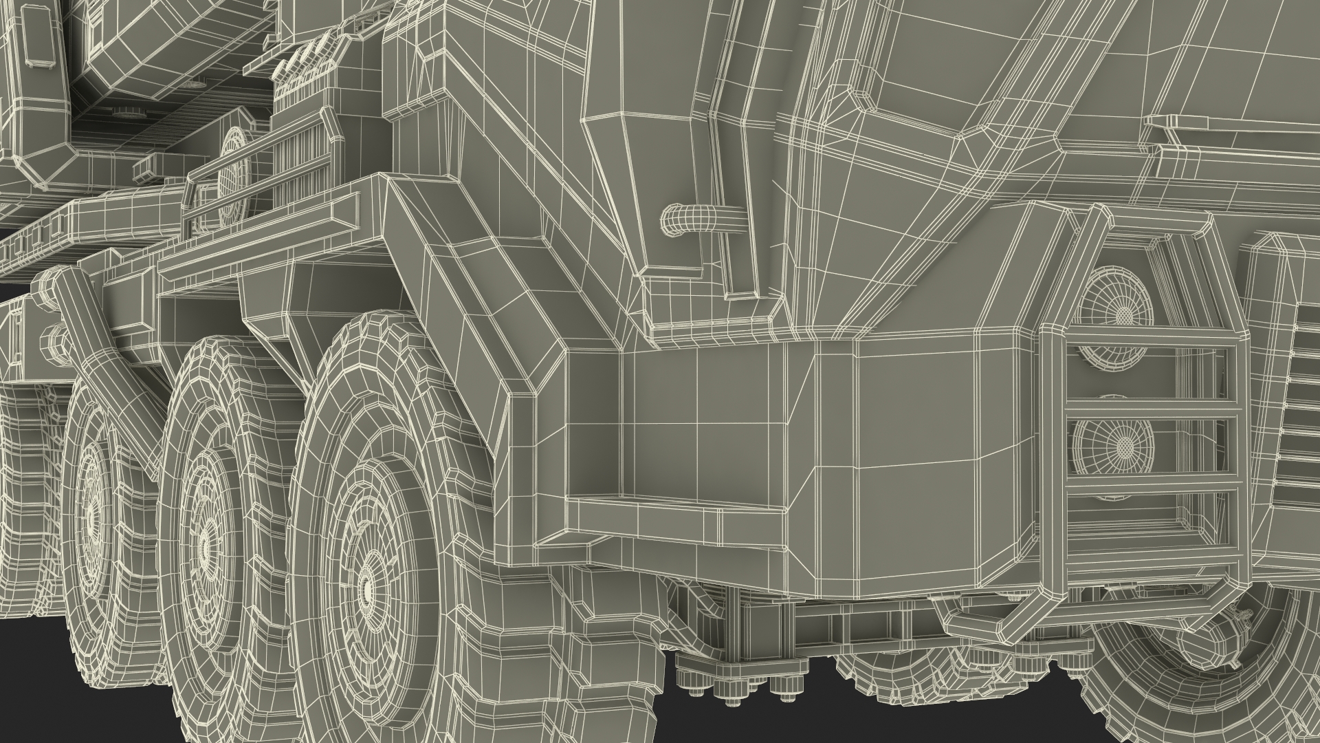 Futuristic Military Rocket Launcher Truck Rigged for Maya 3D