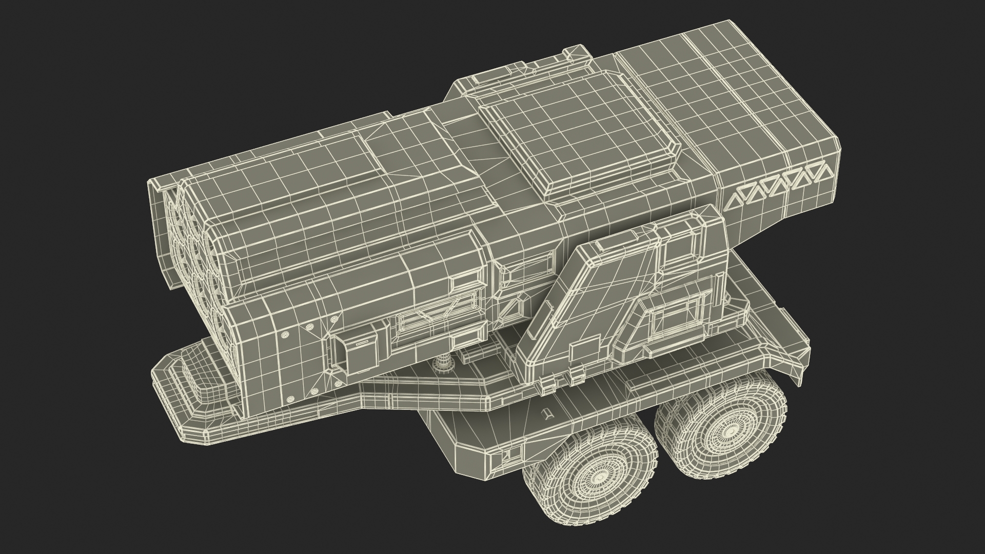 Futuristic Military Rocket Launcher Truck Rigged for Maya 3D