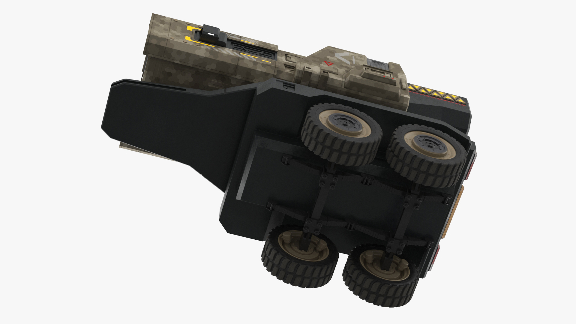 Futuristic Military Rocket Launcher Truck Rigged for Maya 3D