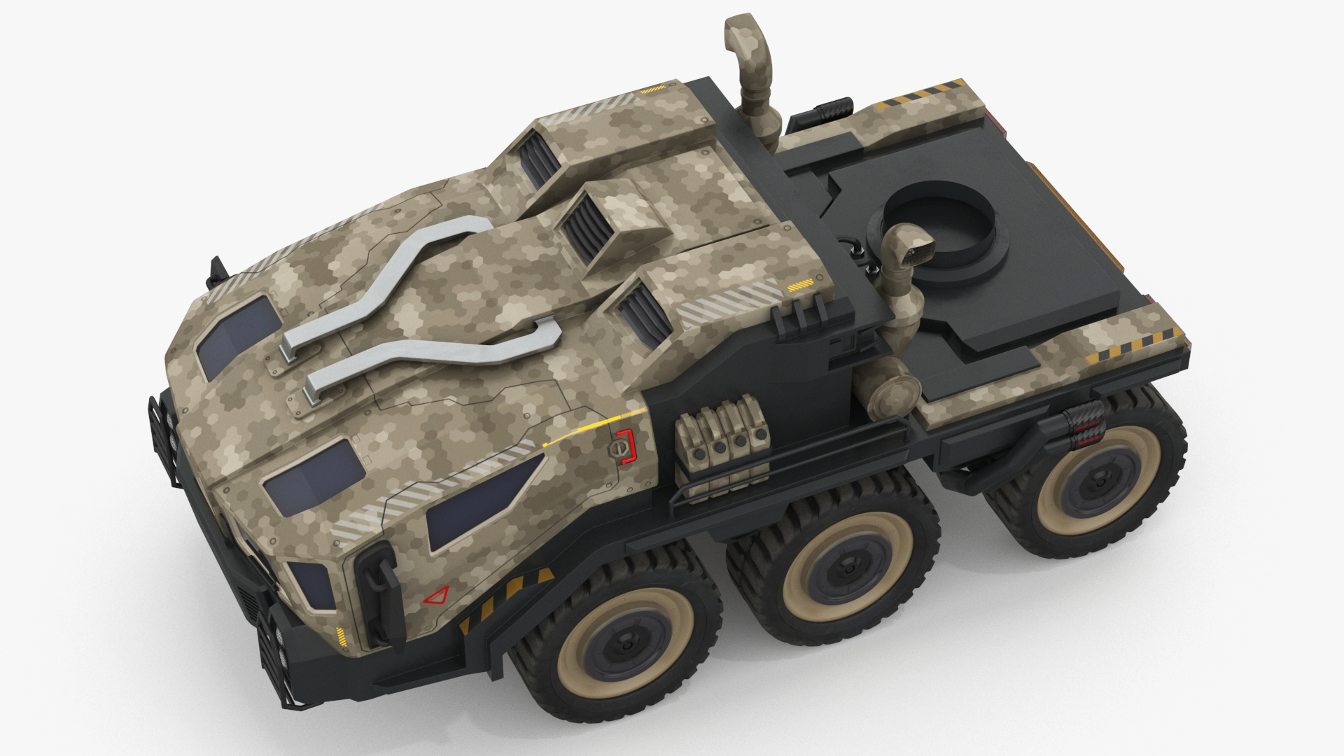 Futuristic Military Rocket Launcher Truck Rigged for Maya 3D
