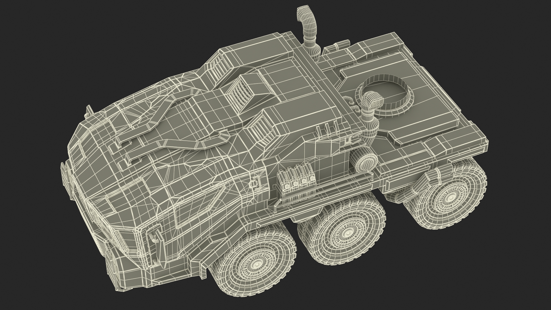 Futuristic Military Rocket Launcher Truck Rigged for Maya 3D