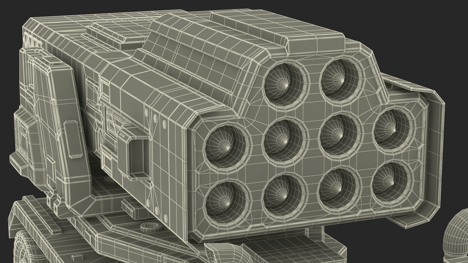 Futuristic Military Rocket Launcher Truck Rigged for Maya 3D