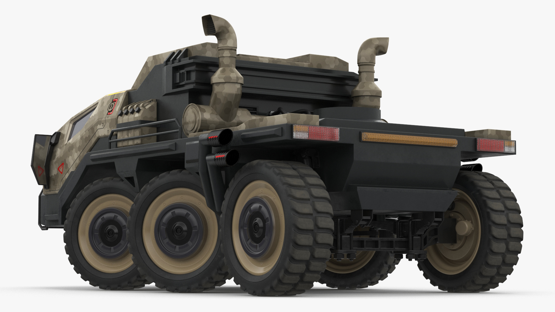 Futuristic Military Rocket Launcher Truck Rigged for Maya 3D