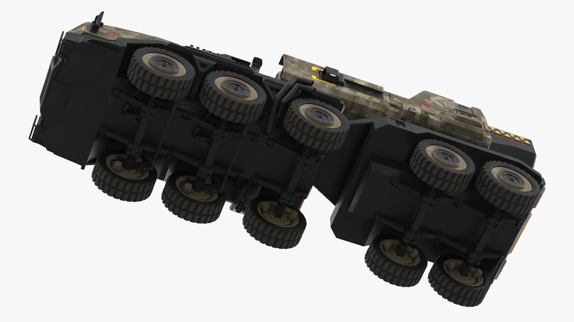 Futuristic Military Rocket Launcher Truck Rigged for Maya 3D