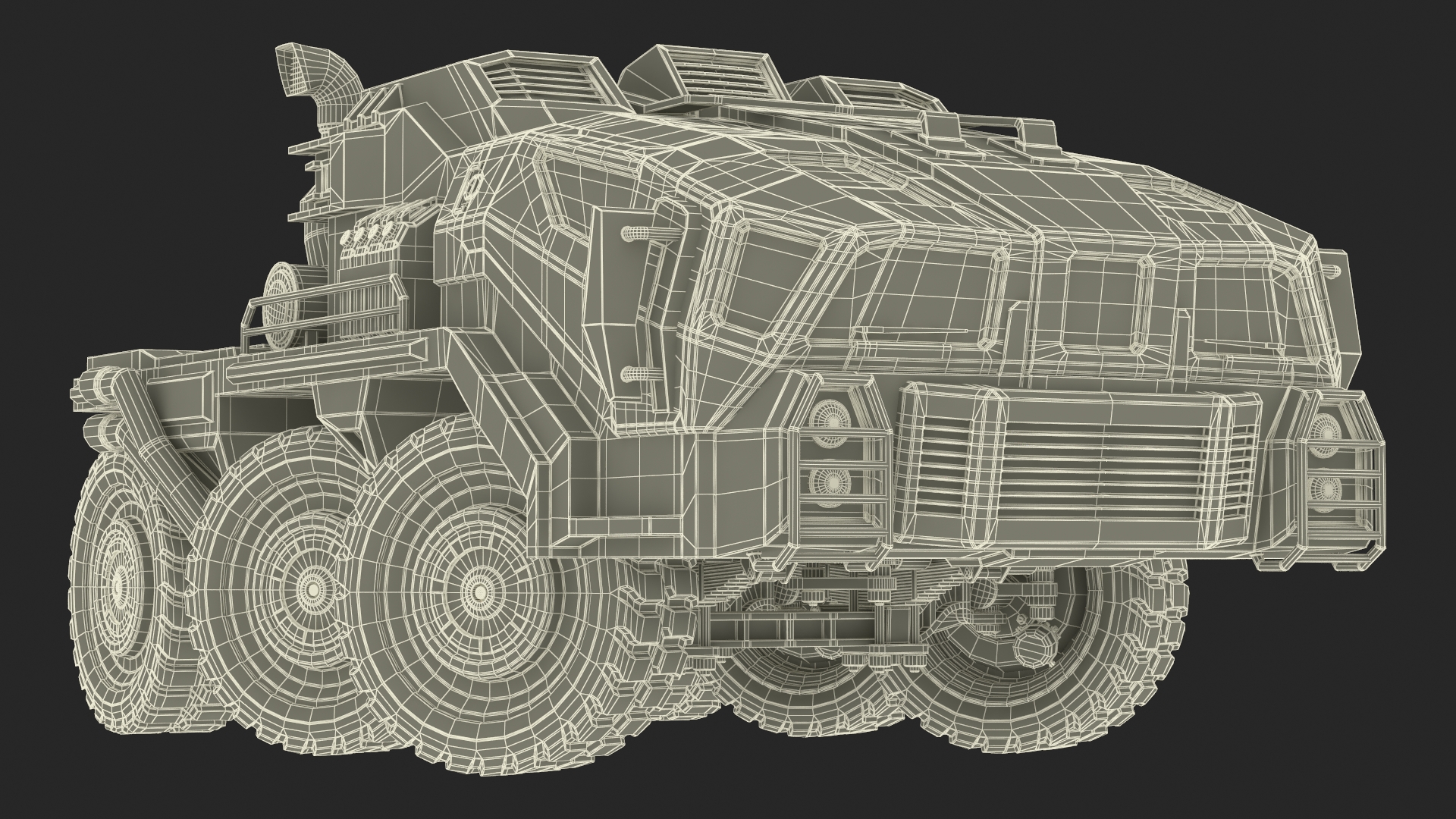 Futuristic Military Rocket Launcher Truck Rigged for Maya 3D