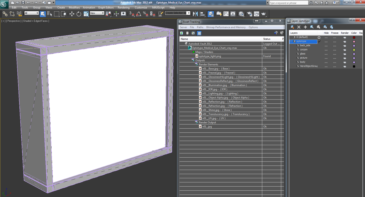 3D Optotype Medical Eye Chart