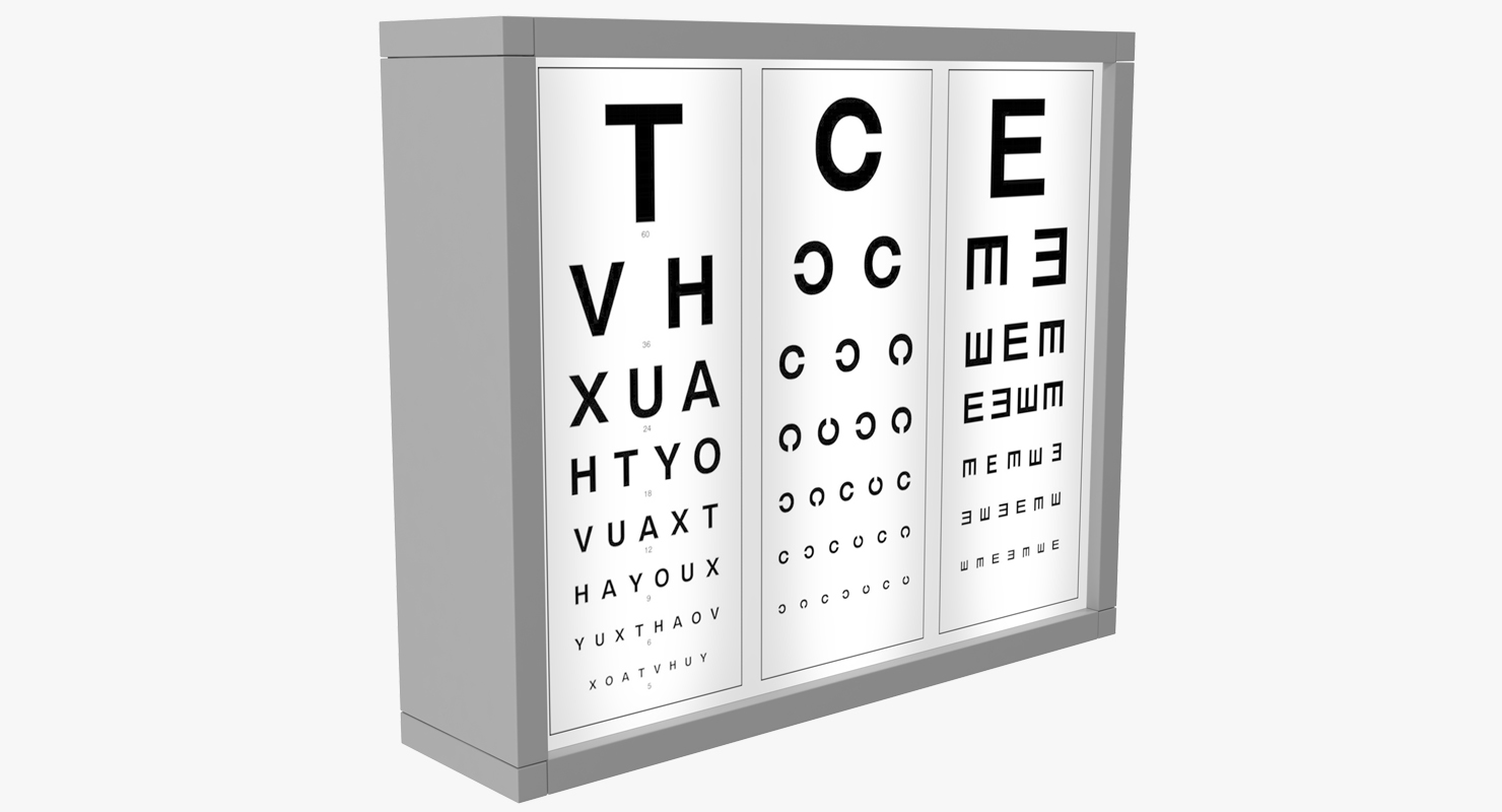 3D Optotype Medical Eye Chart