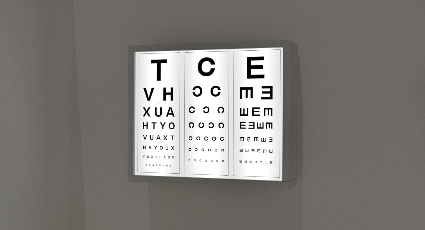 3D Optotype Medical Eye Chart