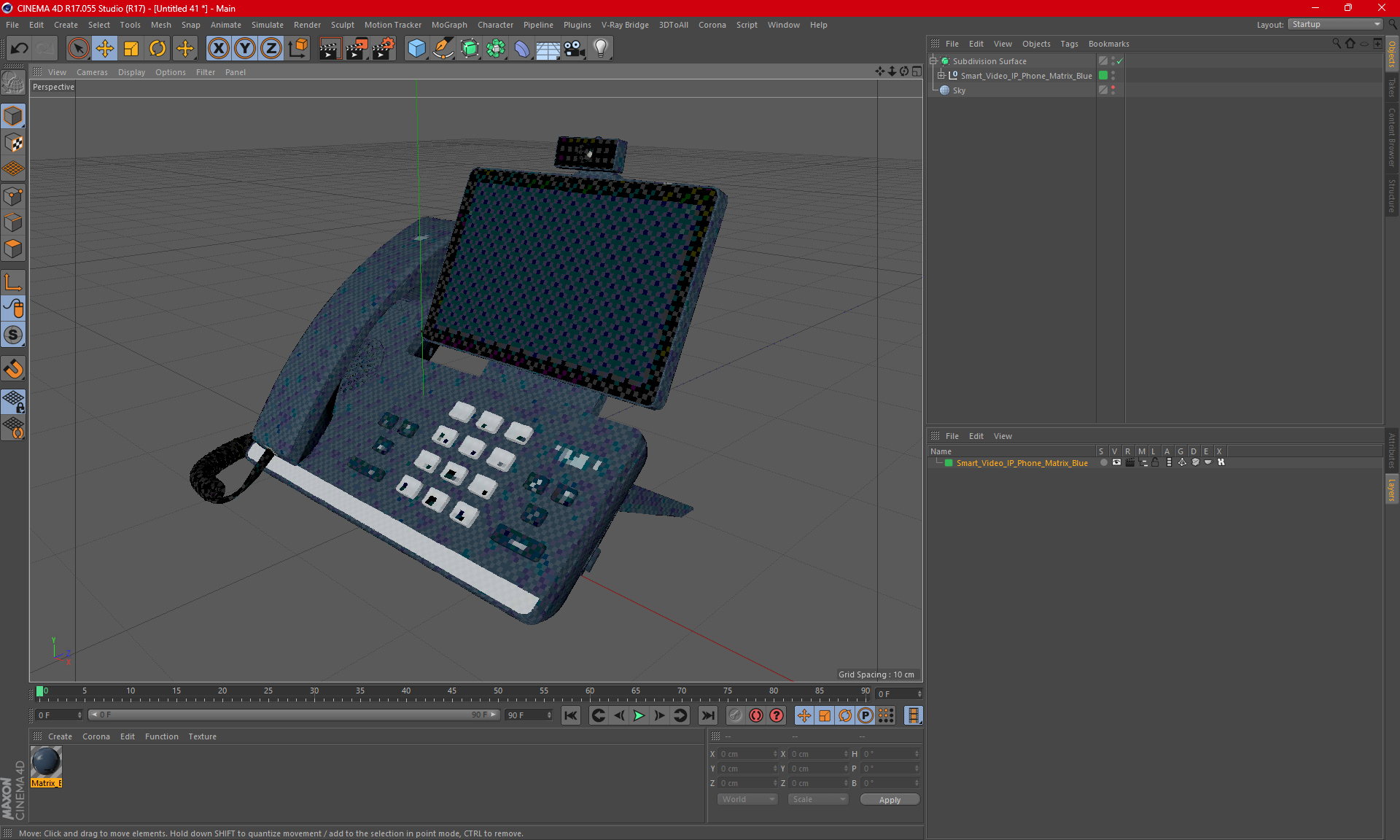 Smart Video IP Phone Matrix Blue 3D