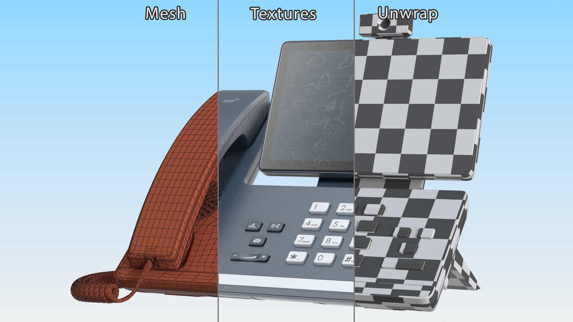 Smart Video IP Phone Matrix Blue 3D