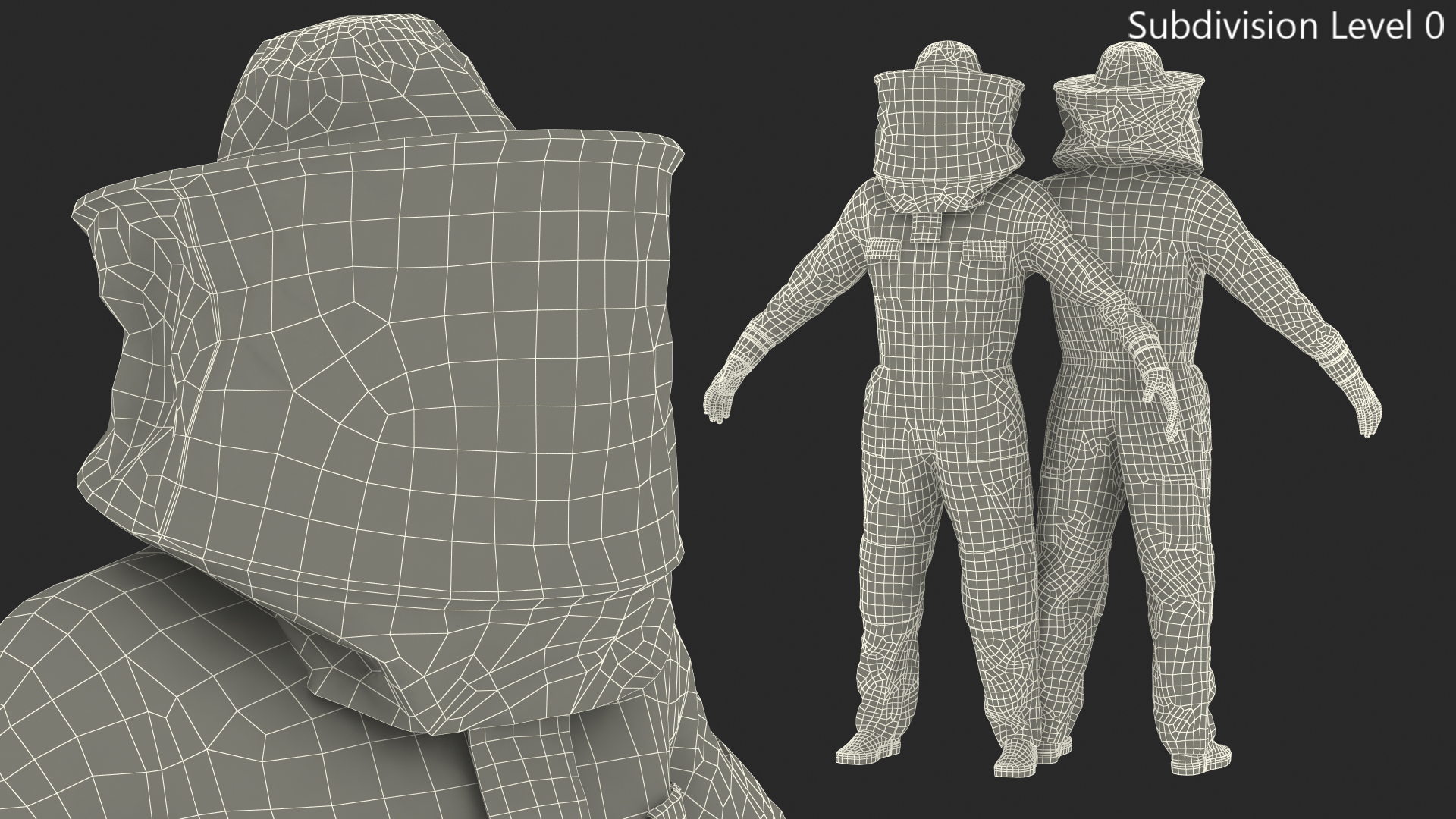3D model Woman Beekeeper in Suit T Pose