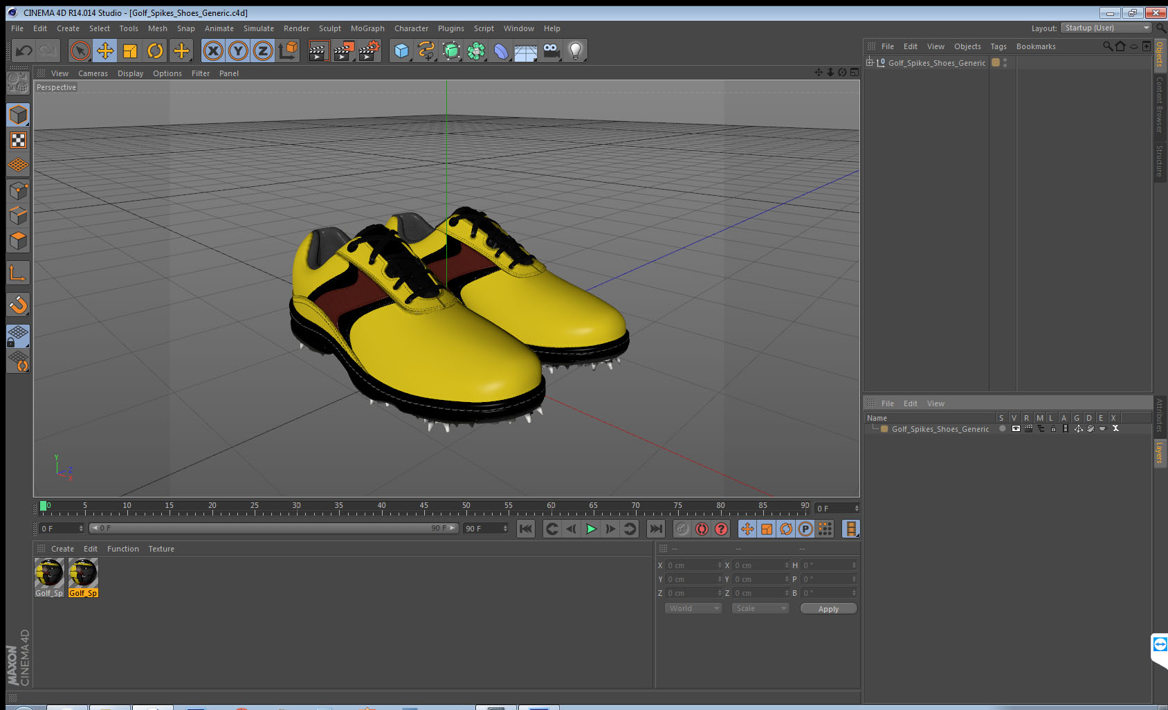 3D model Golf Spikes Shoes Generic