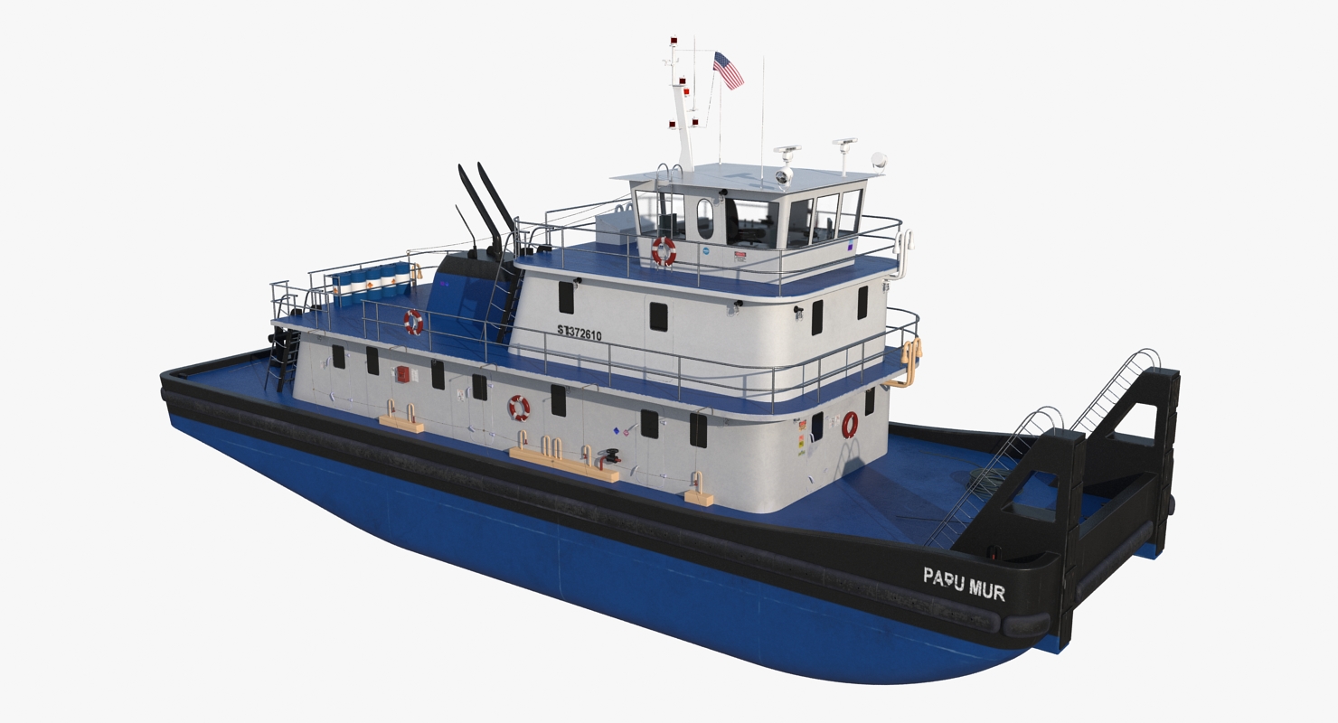 Push Boat Ship 3D model