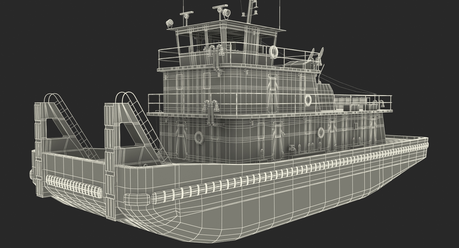 Push Boat Ship 3D model
