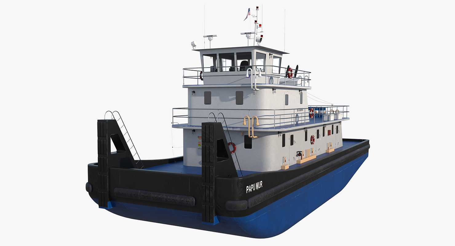 Push Boat Ship 3D model