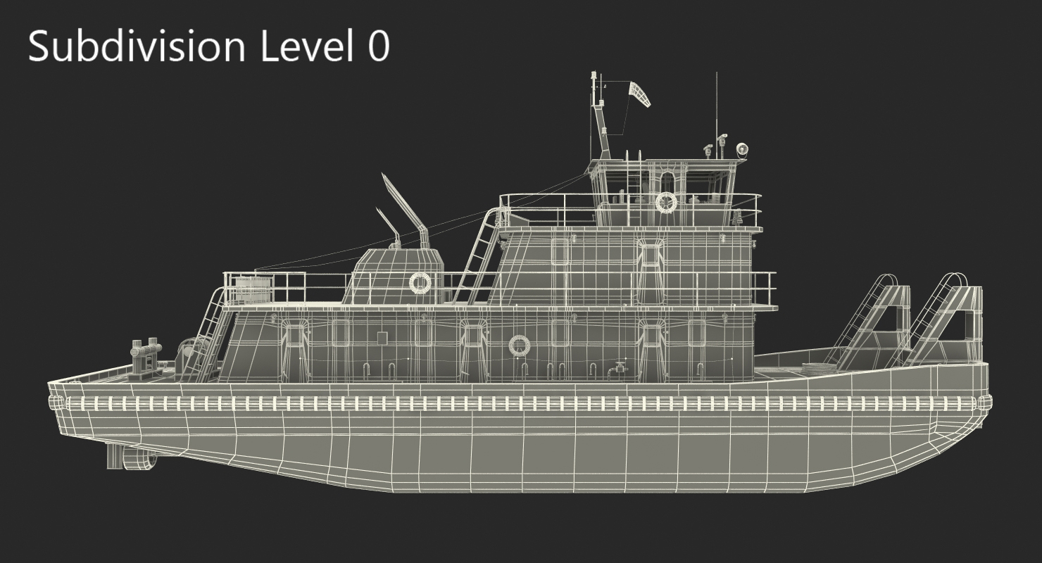 Push Boat Ship 3D model