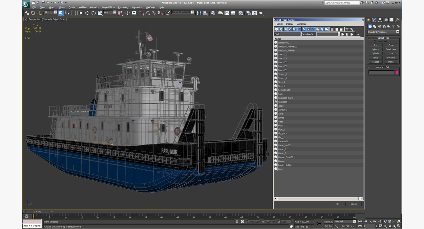 Push Boat Ship 3D model