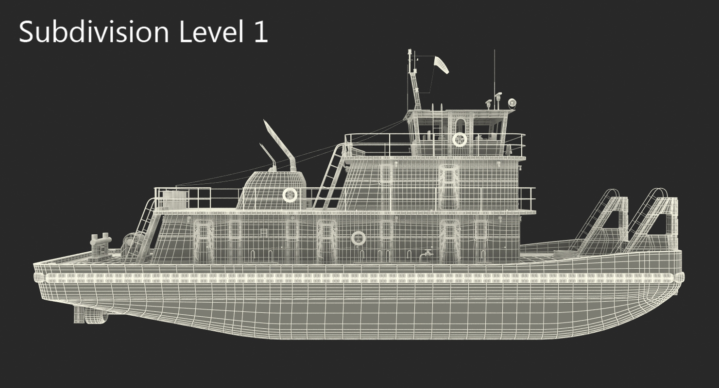 Push Boat Ship 3D model