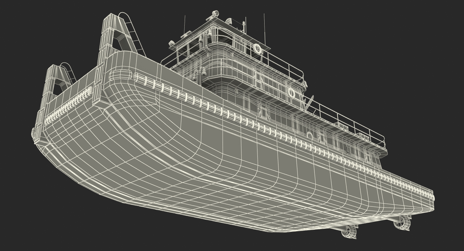 Push Boat Ship 3D model
