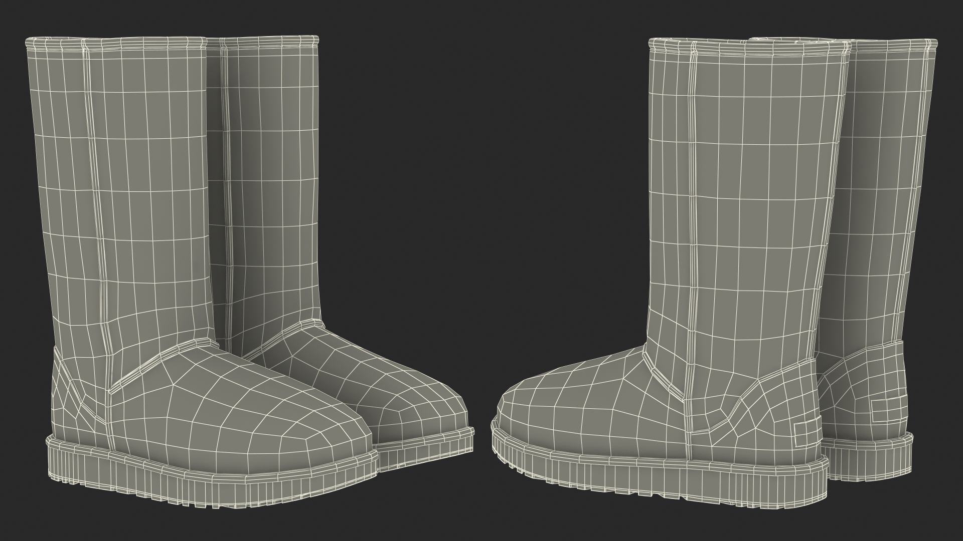 3D Australian UGG Classic Boots Fur Brown model