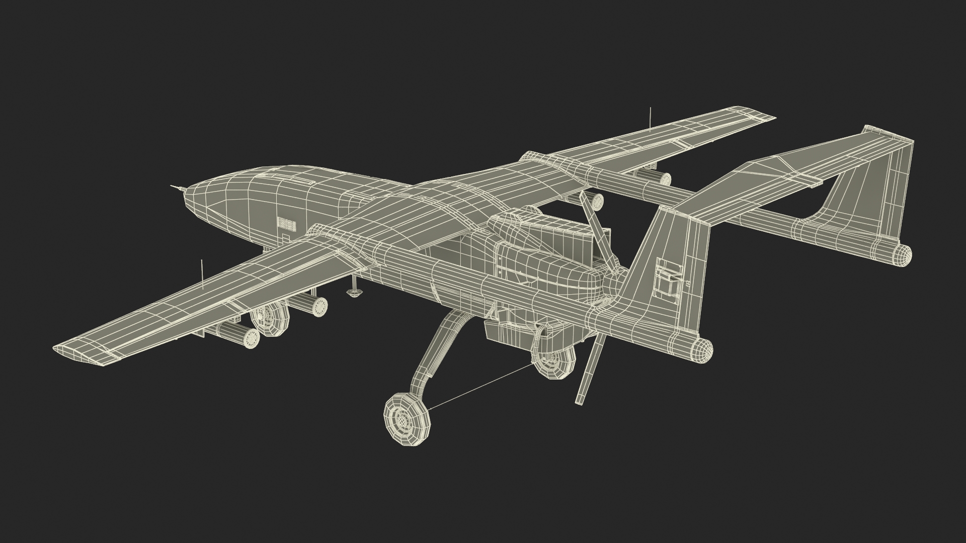 Iranian Drone Mohajer-6 Sand Color 3D model