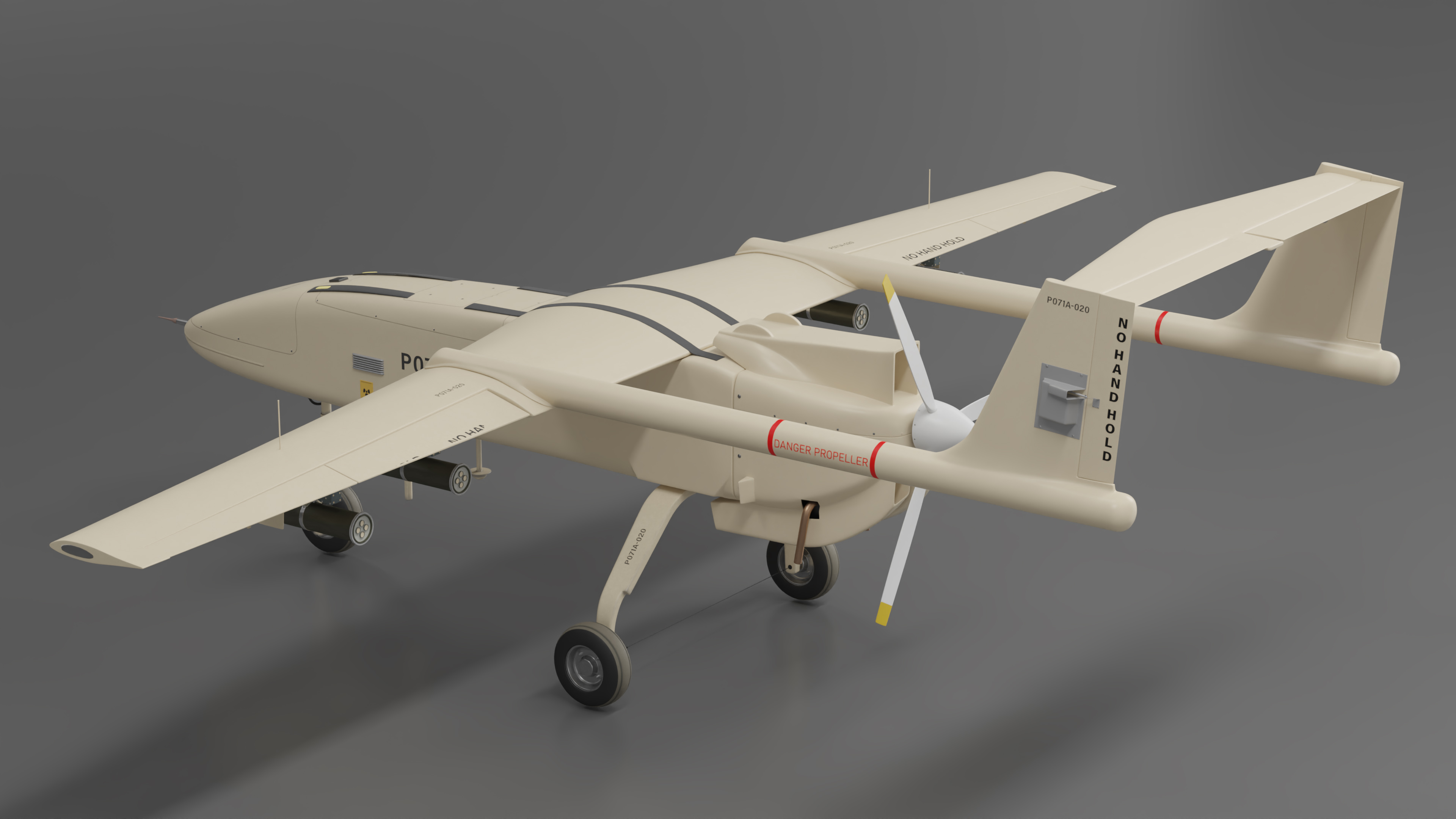 Iranian Drone Mohajer-6 Sand Color 3D model