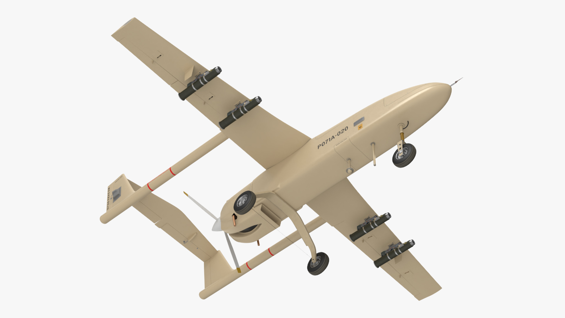Iranian Drone Mohajer-6 Sand Color 3D model