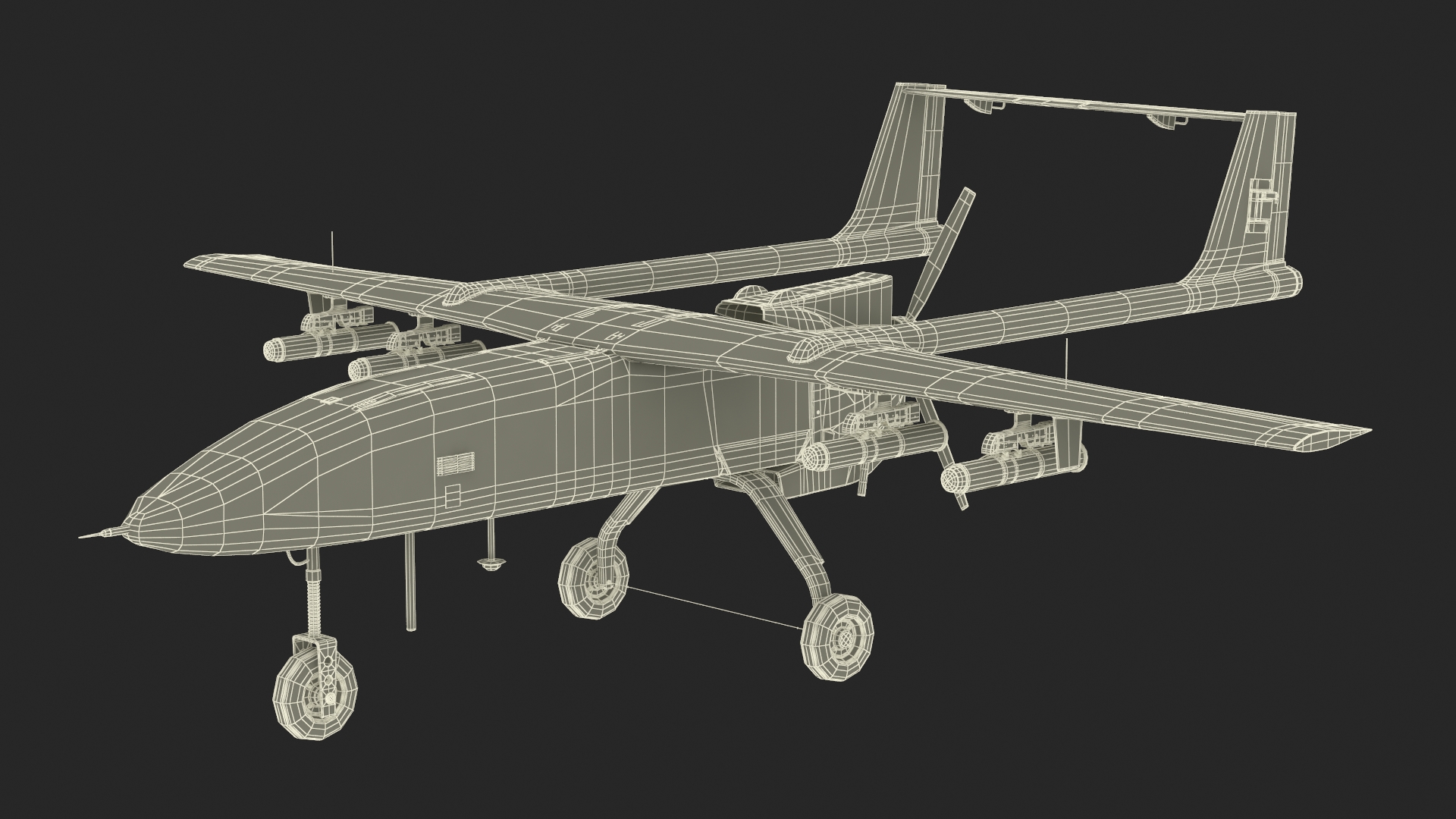 Iranian Drone Mohajer-6 Sand Color 3D model