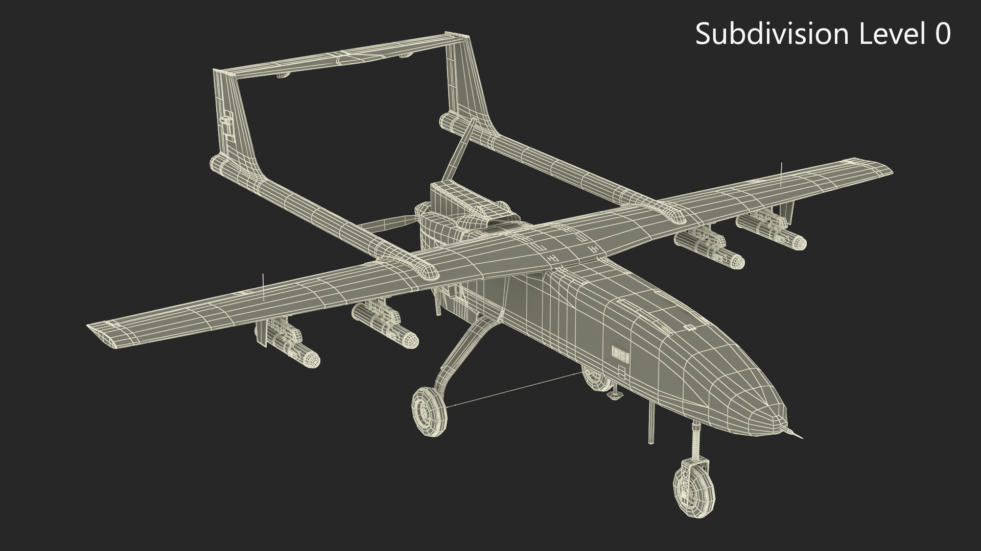 Iranian Drone Mohajer-6 Sand Color 3D model