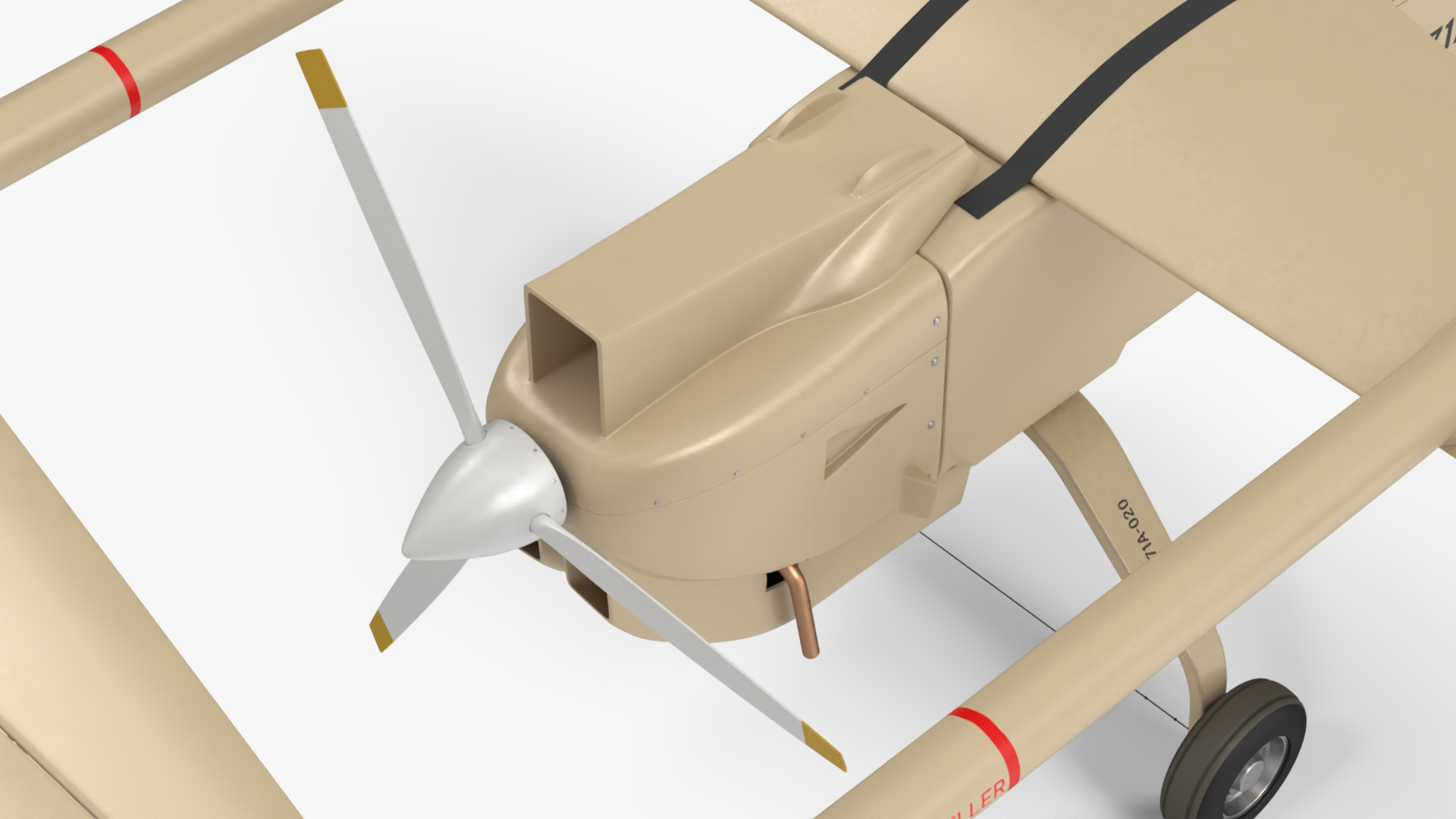 Iranian Drone Mohajer-6 Sand Color 3D model
