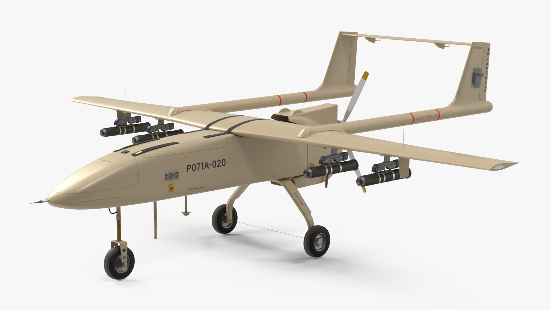 Iranian Drone Mohajer-6 Sand Color 3D model