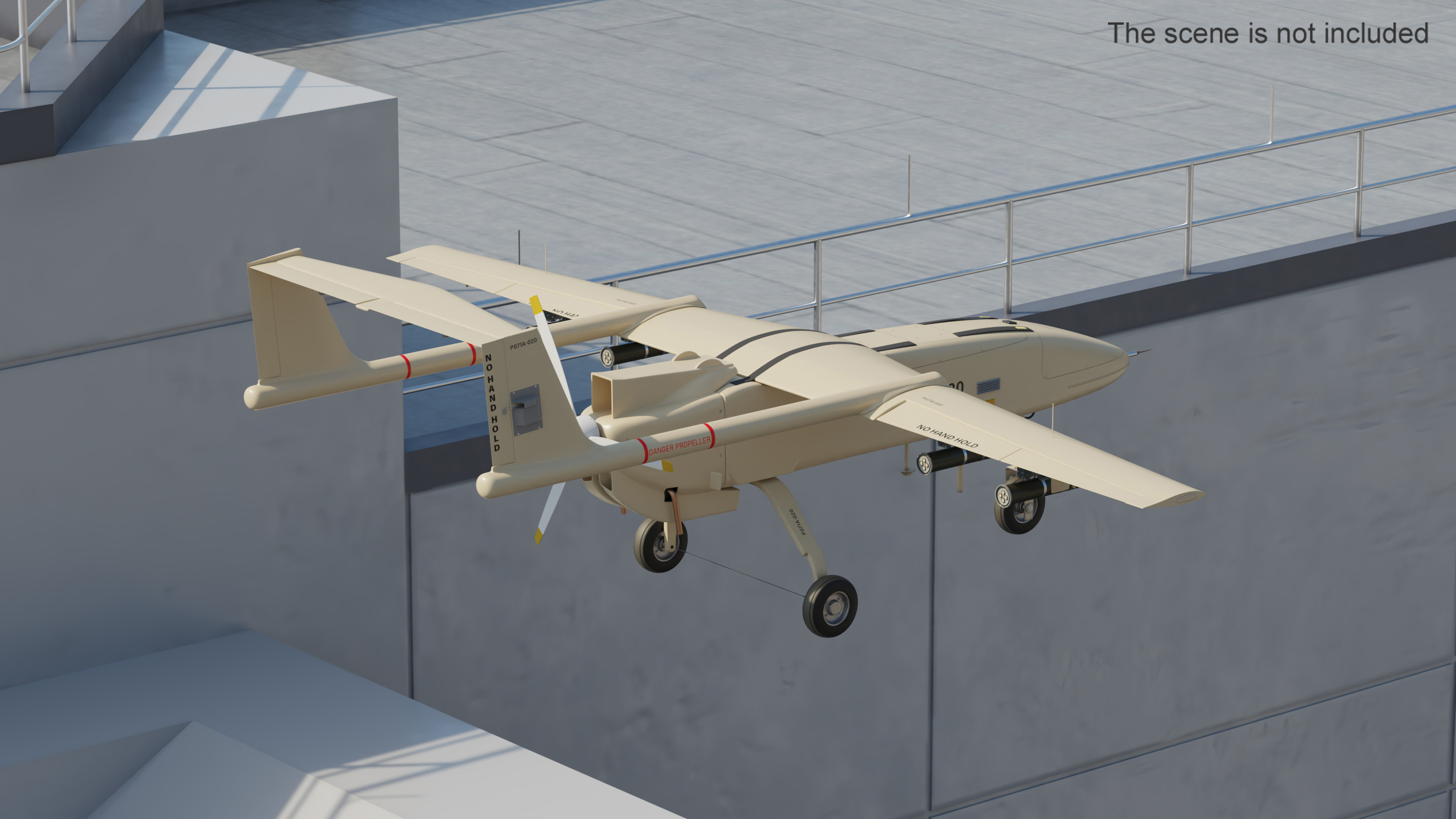 Iranian Drone Mohajer-6 Sand Color 3D model