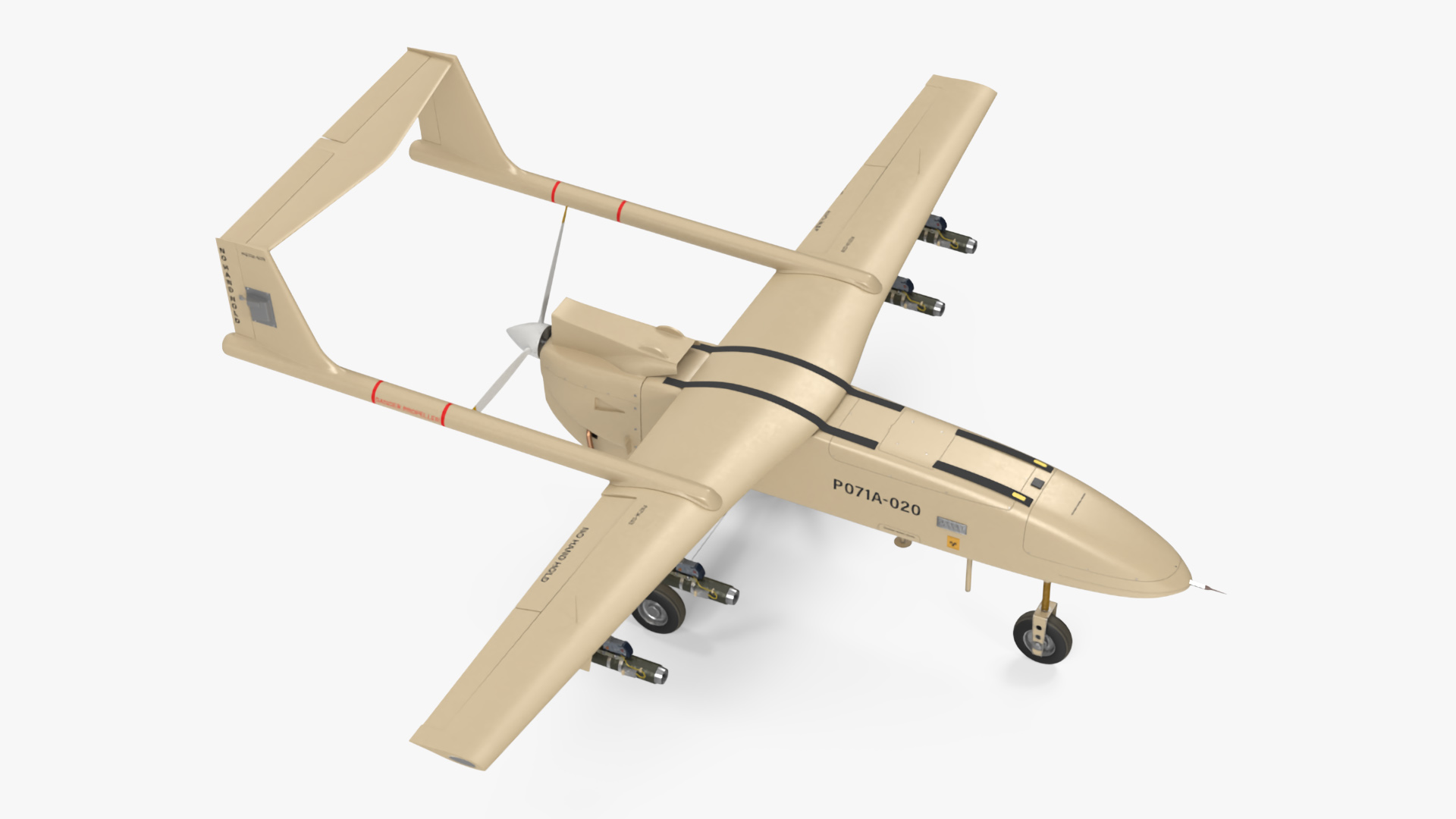 Iranian Drone Mohajer-6 Sand Color 3D model