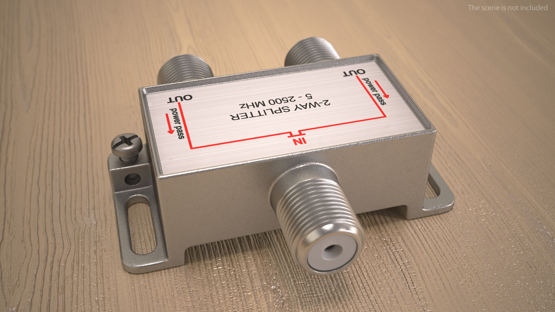 3D Coaxial Cable 2 Way Splitter model