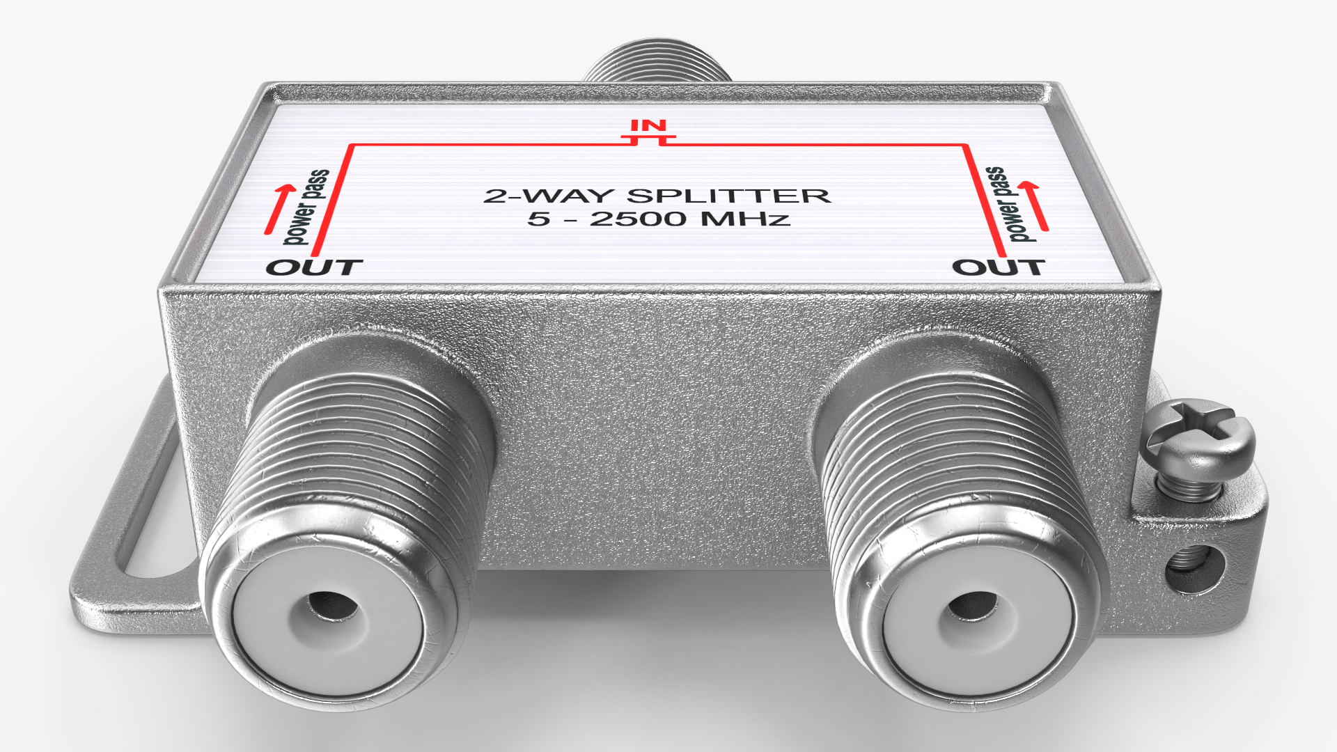 3D Coaxial Cable 2 Way Splitter model