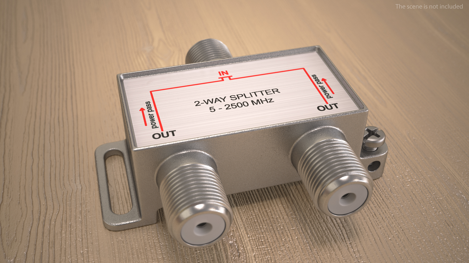 3D Coaxial Cable 2 Way Splitter model