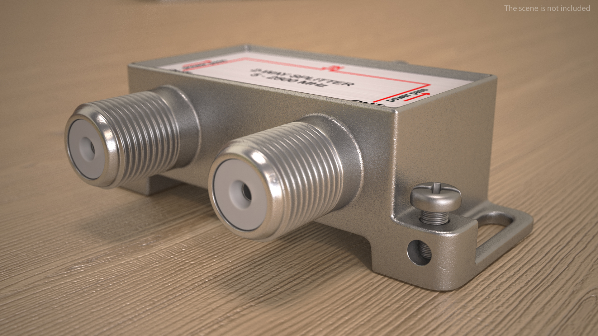 3D Coaxial Cable 2 Way Splitter model