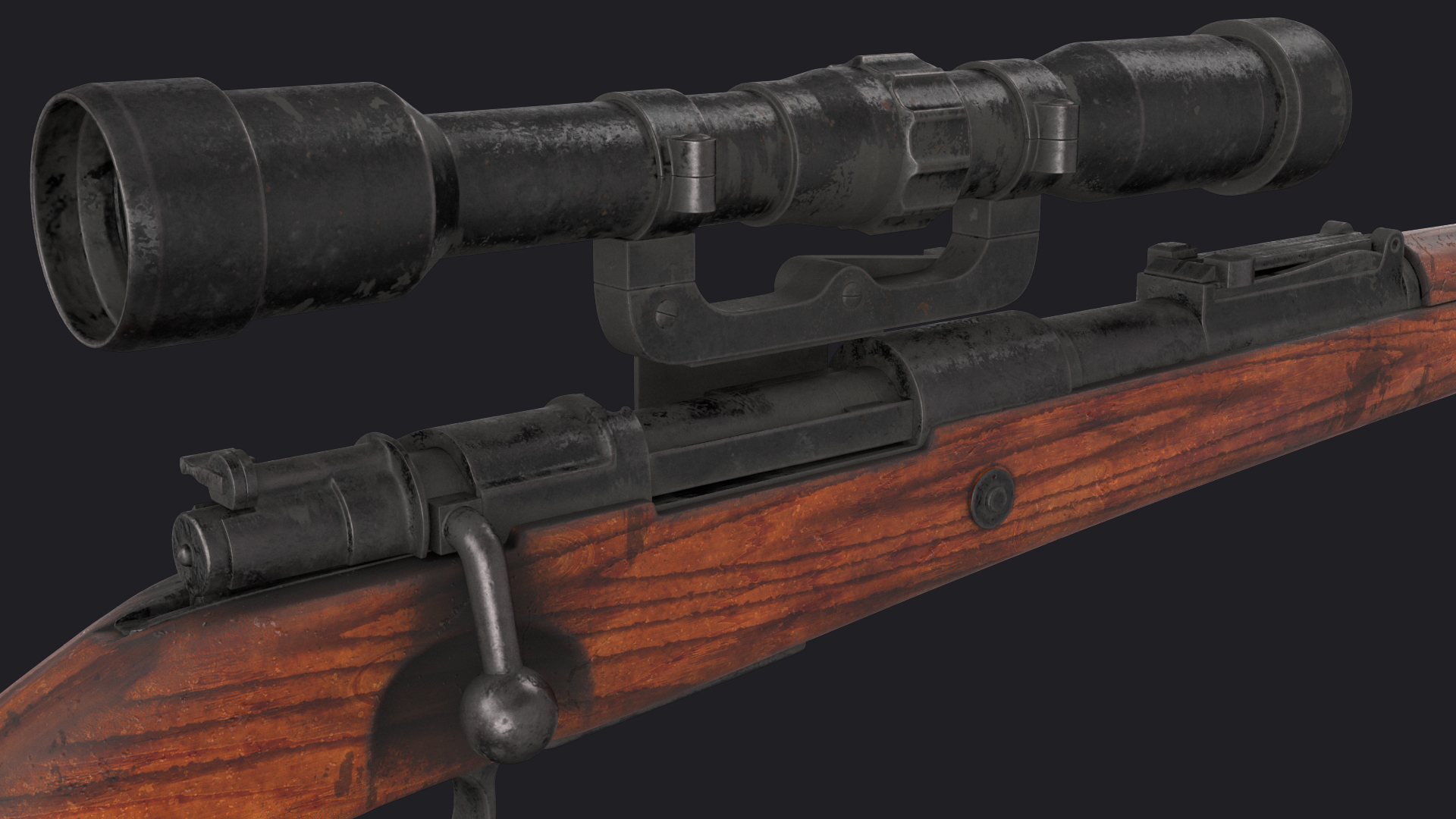3D model Mauser Karabiner 98 Kurz Sniper Old