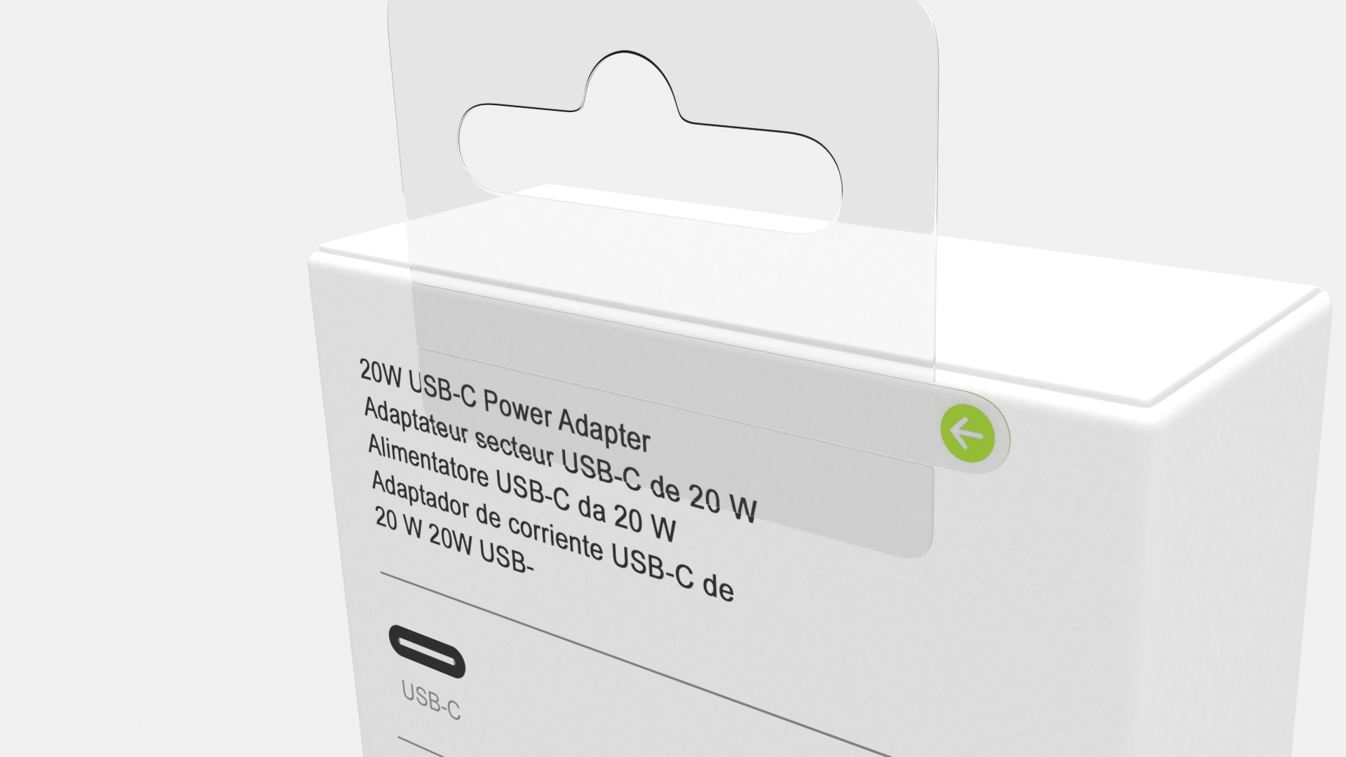Apple USB-C Power Adapter Retail Packaging 3D