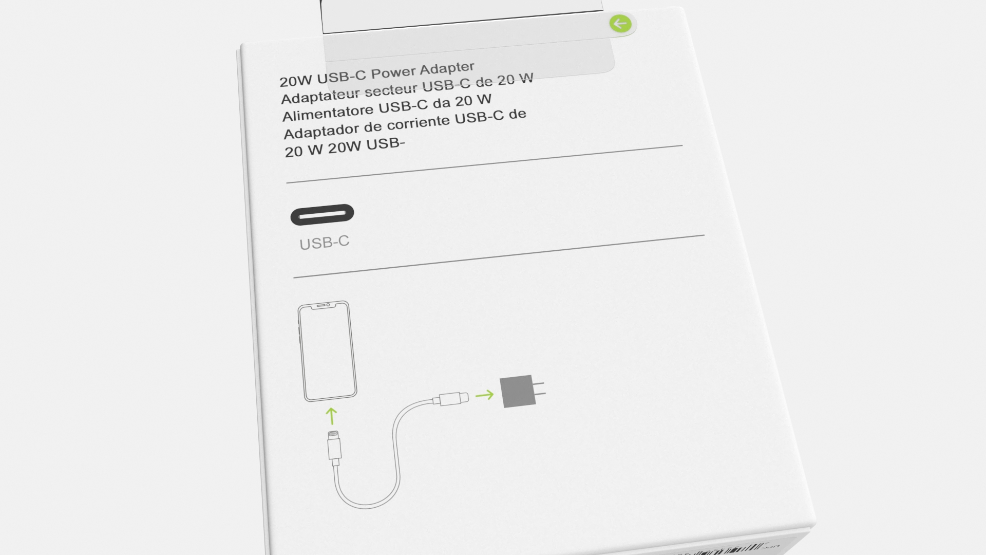 Apple USB-C Power Adapter Retail Packaging 3D